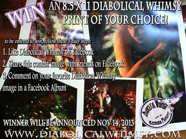 The 1st Diabolical Whimsy Giveaway via Facebook!